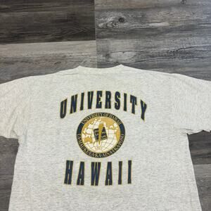 Vintage Duck Head University‎ Of Hawaii Gray Yellow Mens XL Single Stich T-Shirt